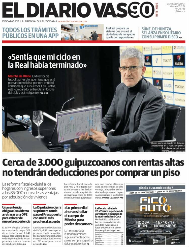 Portada de Diario Vasco (Spain)