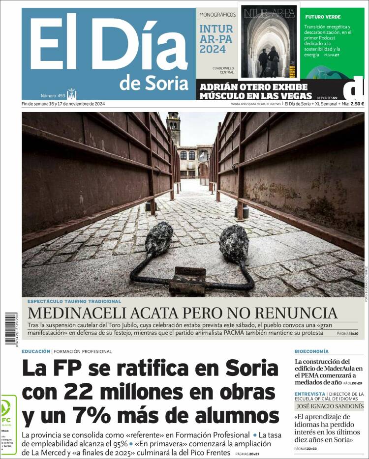 Portada de El Día de Soria (Espagne)