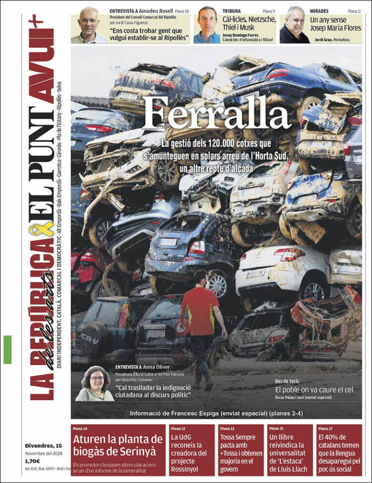 Portada de El Punt Avui - Girona (Spain)