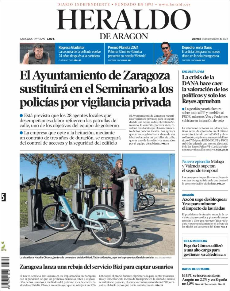 Portada de Heraldo de Aragón (Spain)
