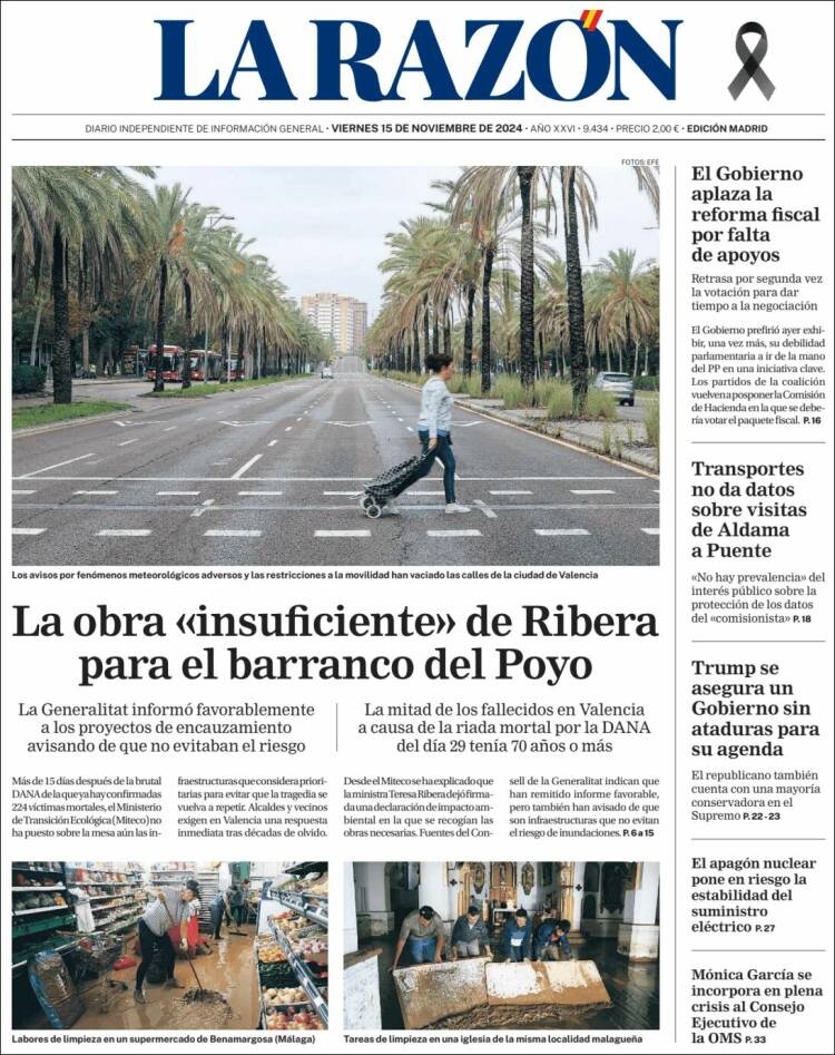 Portada de La Razón (Spain)