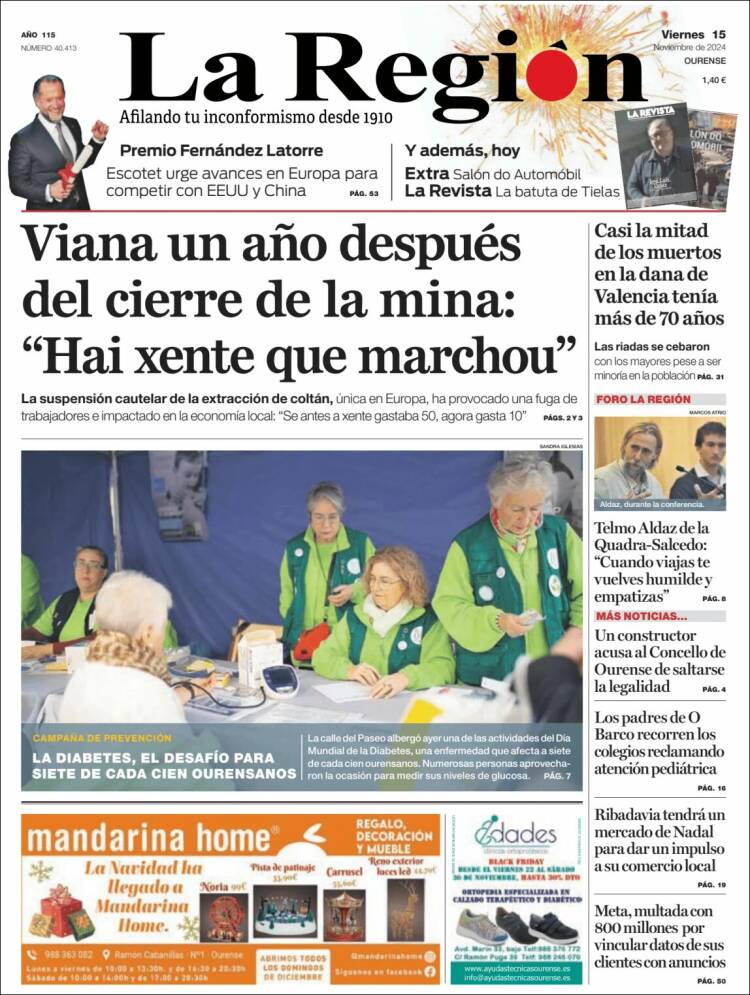 Portada de La Región de Ourense (Spain)