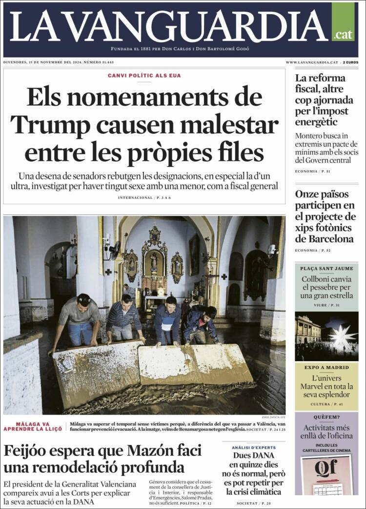 Portada de La Vanguardia (Spain)