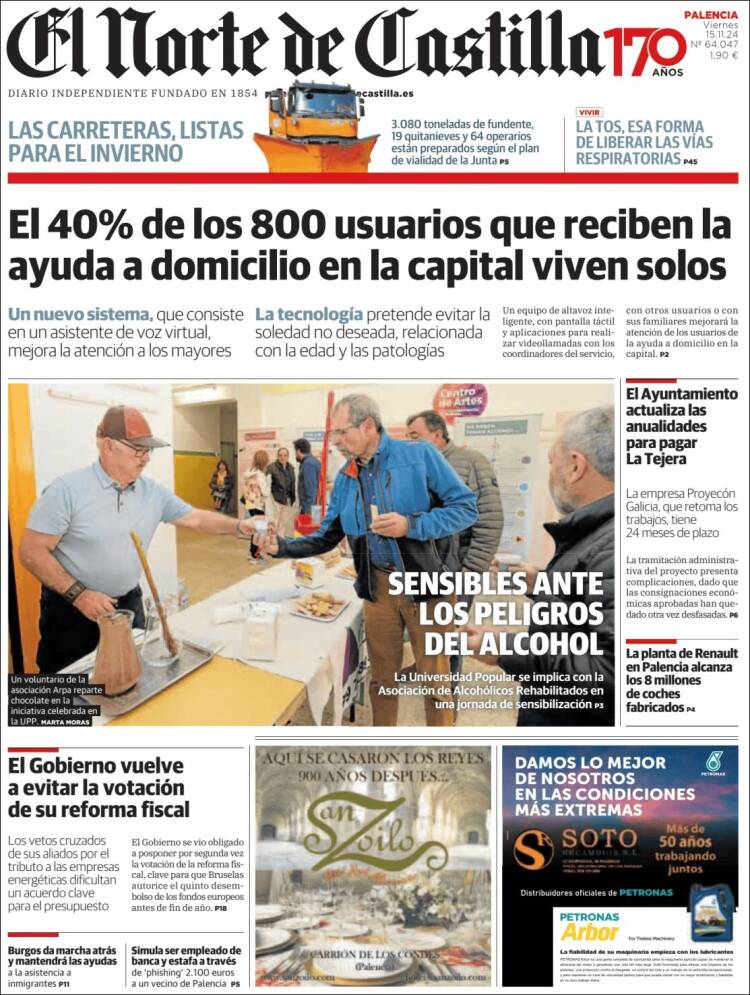 Portada de Norte de Castilla - Palencia (Spain)