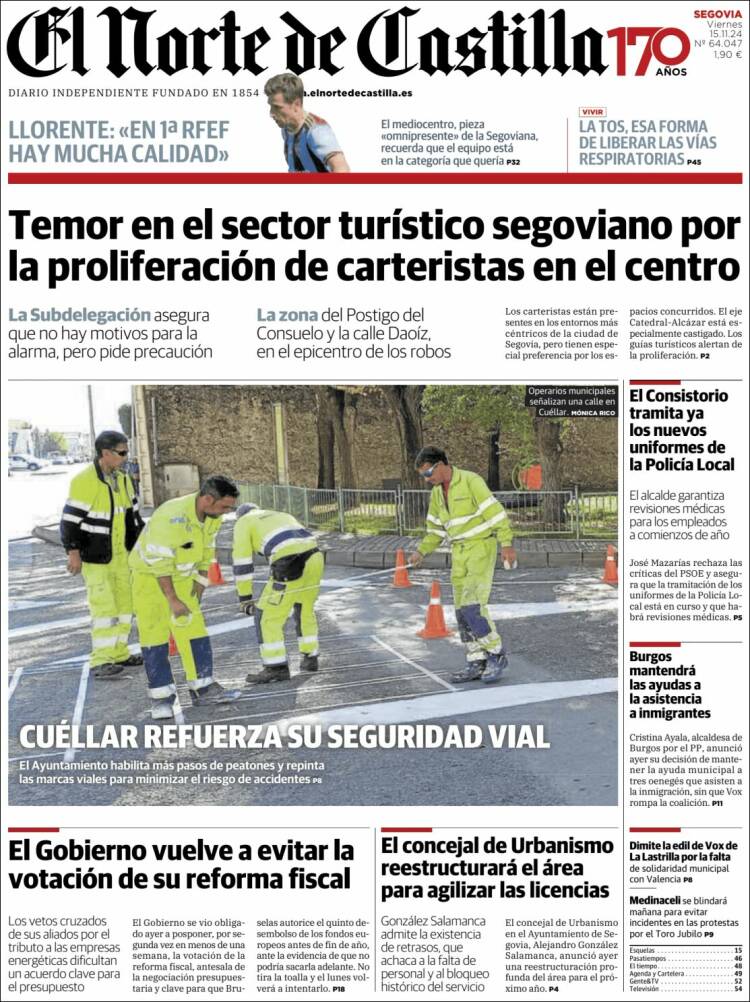 Portada de Norte de Castilla - Segovia (Spain)