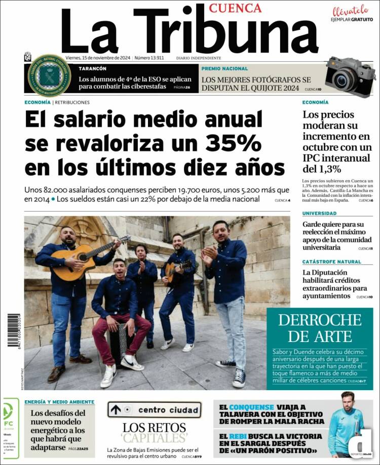 Portada de La Tribuna de Cuenca (Spain)