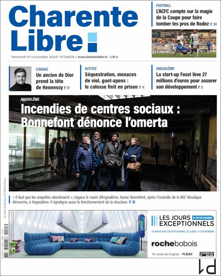 Portada de Charente Libre (Francia)
