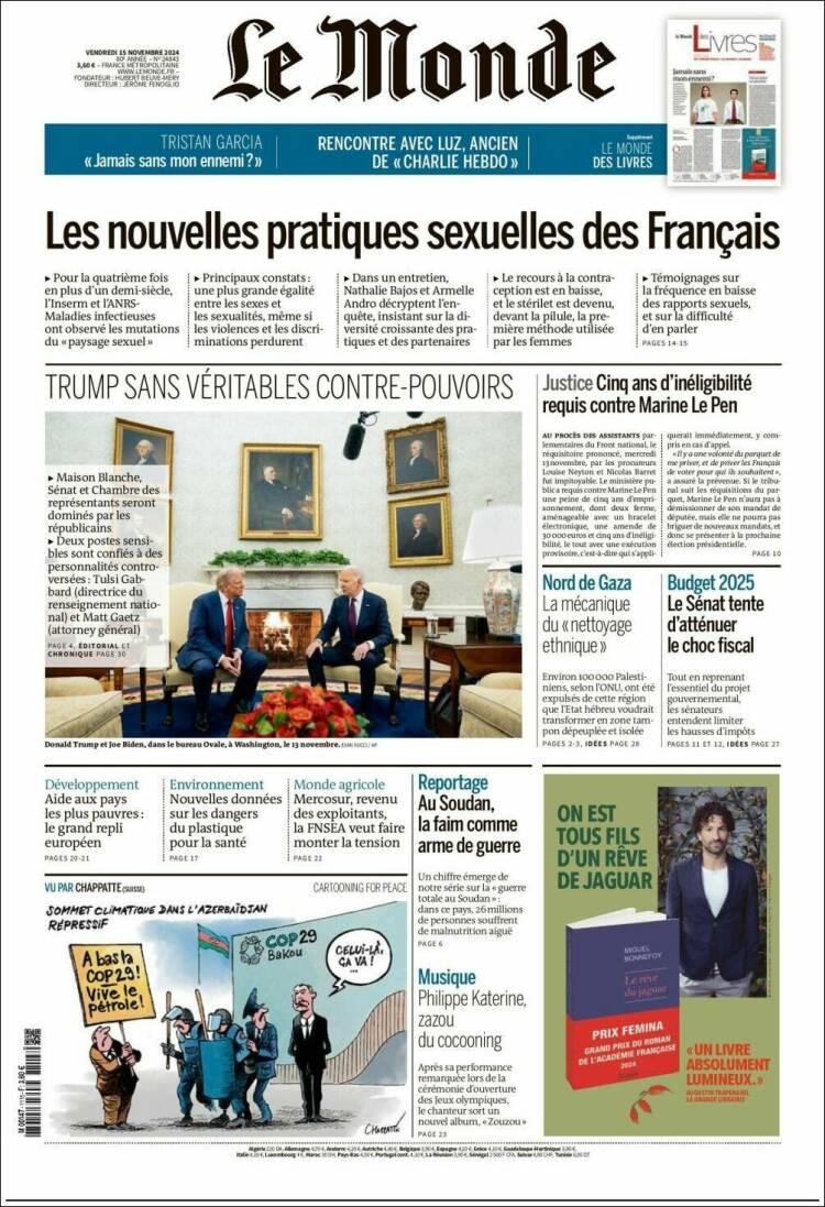 Portada de Le Monde (Francia)