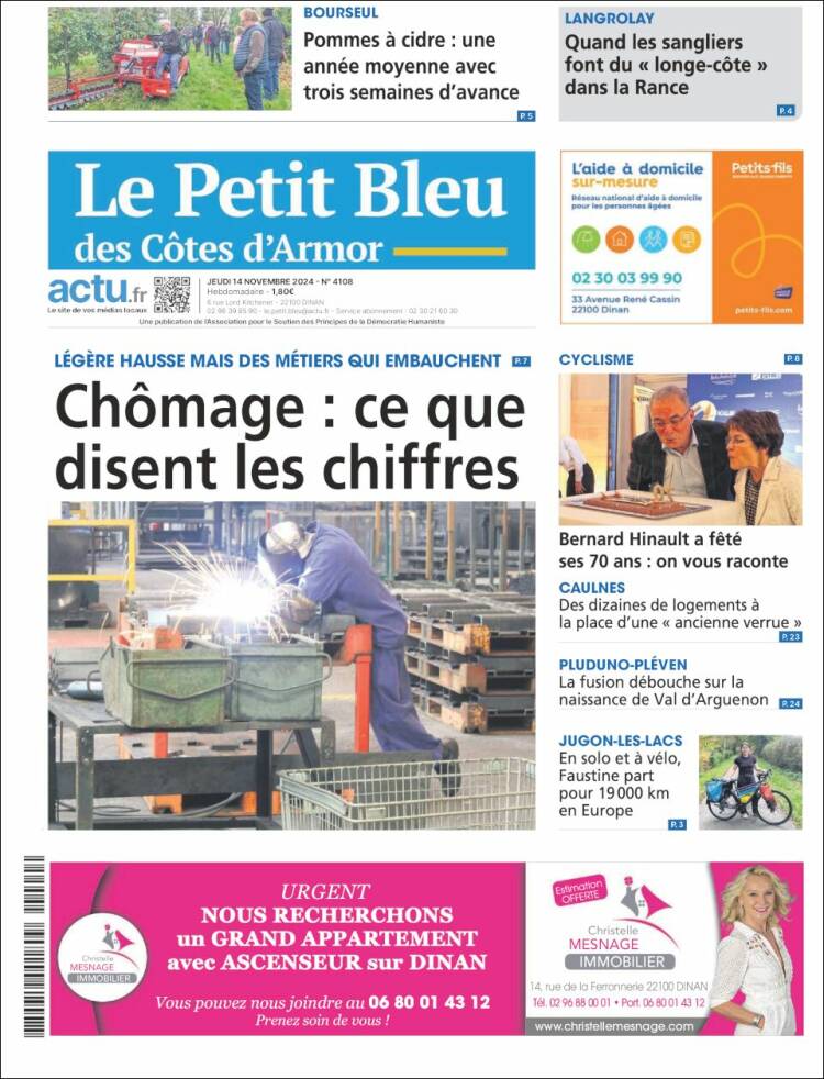 Portada de Le Petit Bleu (Francia)