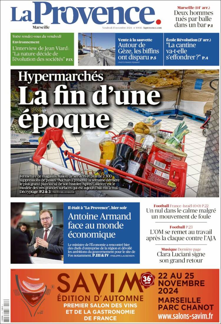 Portada de La Provence (Francia)