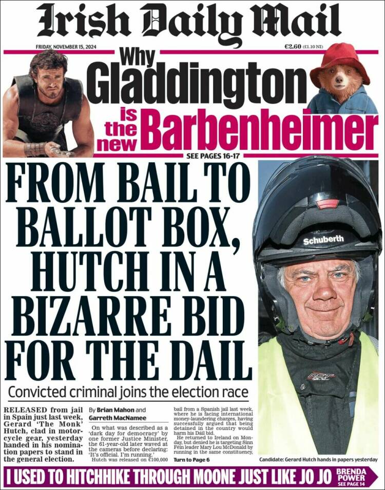 Portada de Irish Daily Mail (Ireland)