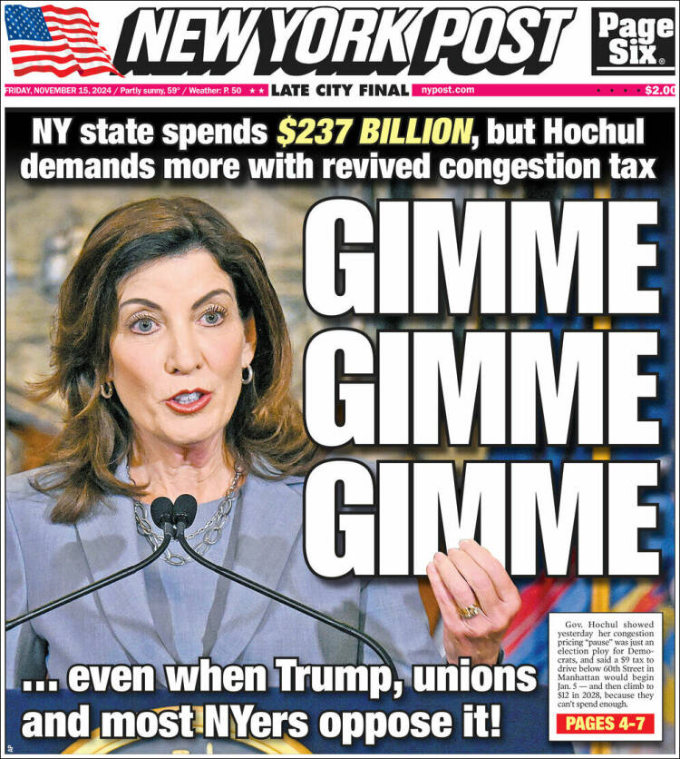 Portada de New York Post (USA)