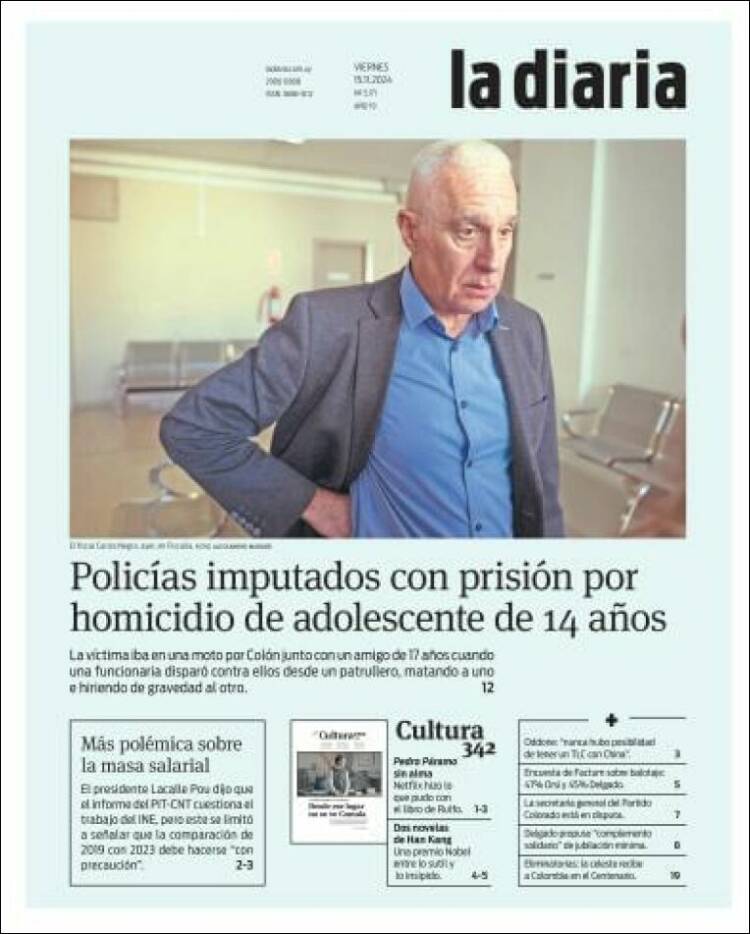 Portada de La Diaria (Uruguay)