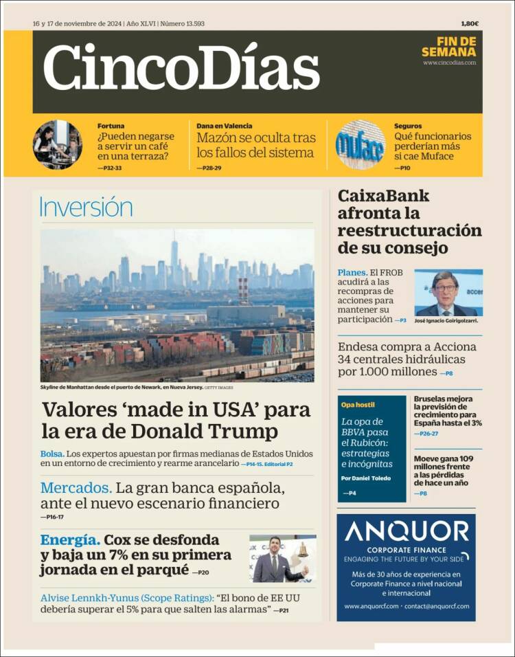 Portada de Cinco Días (Espa&ntilde;a)