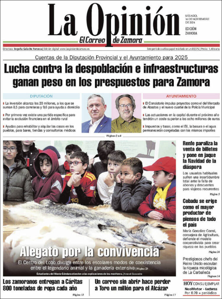 Portada de La Opinión - El Correo de Zamora (España)