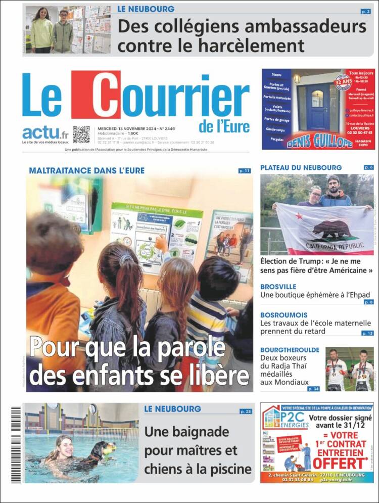 Portada de Le Courrier de l'Ouest (Francia)