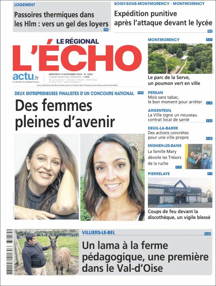 Portada de L'Echo de la Haute-Vienne (Francia)