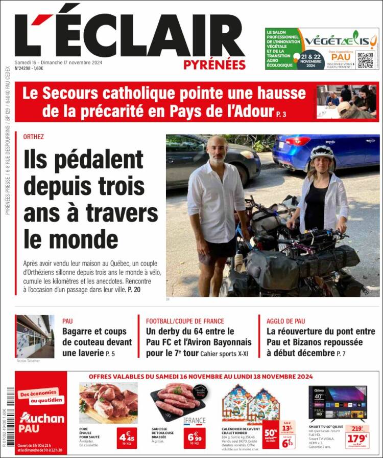 Portada de L'Eclair des Pyrénées (Francia)