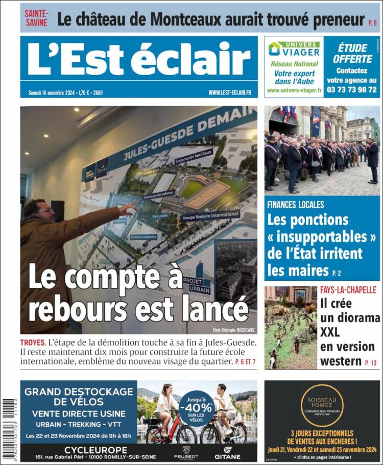 Portada de L'Est Eclair (Francia)