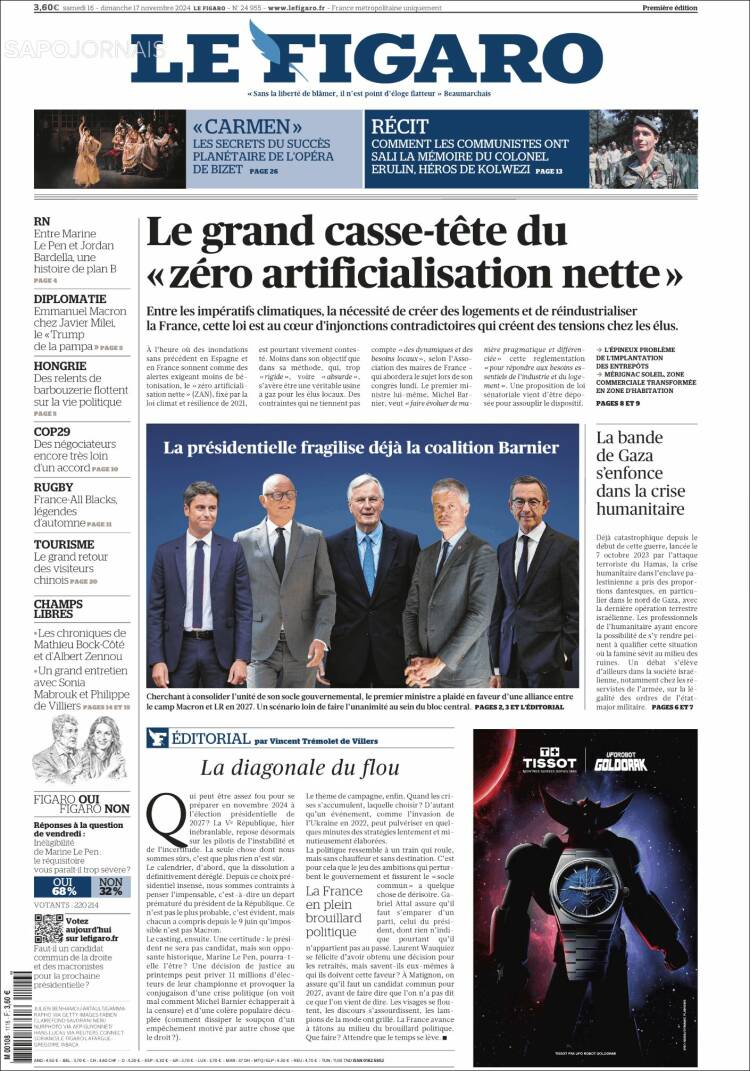 Portada de Le Figaro (Francia)