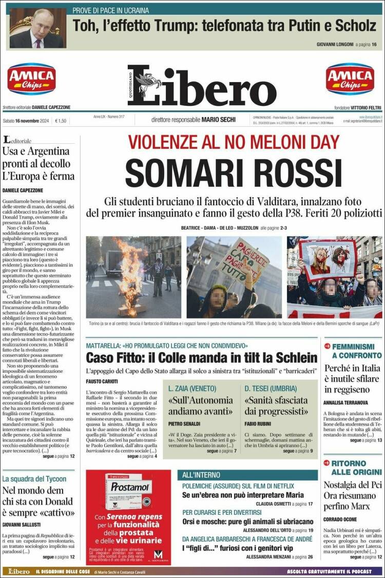 Portada de Libero (Italia)