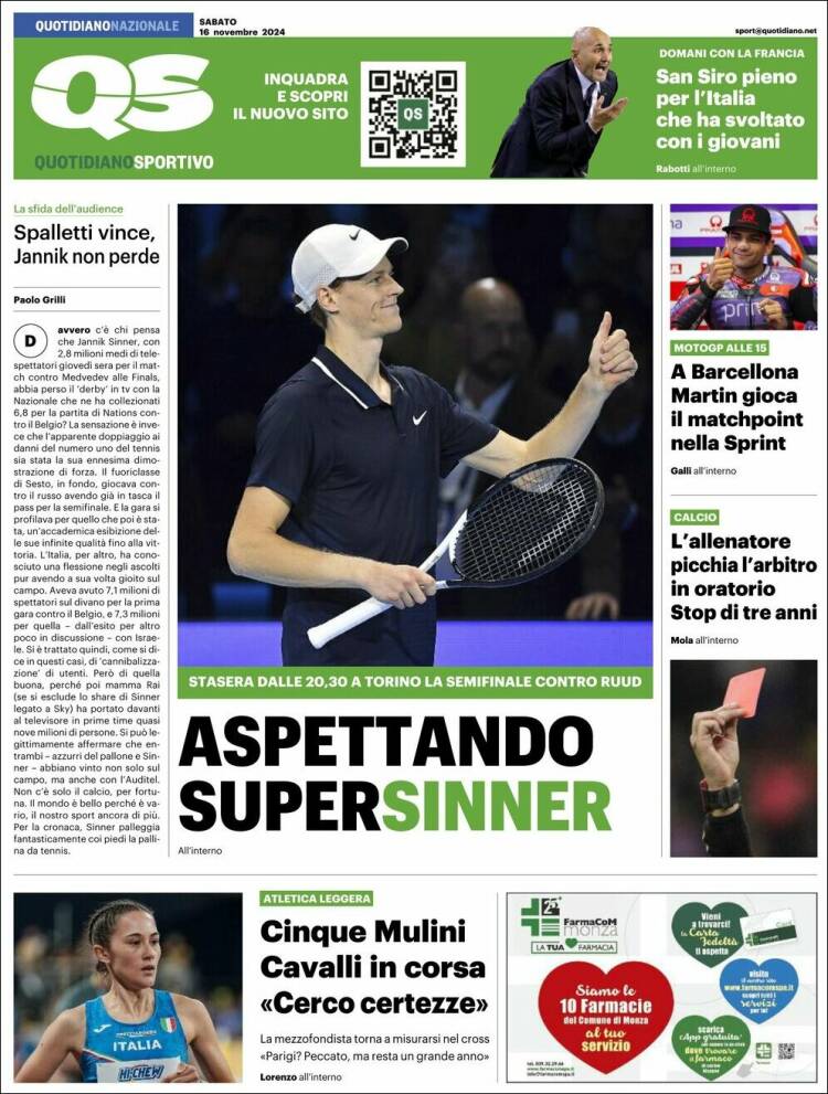 Portada de Quotidiano Sportivo (Italia)