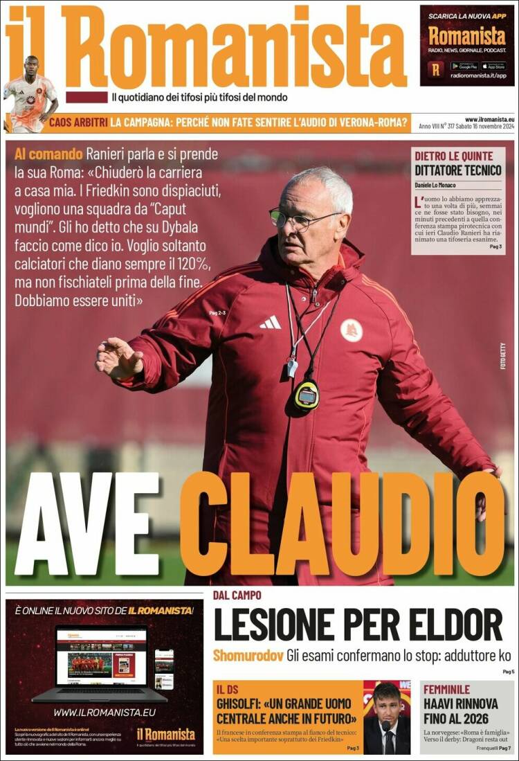 Portada de Romanista (Italia)