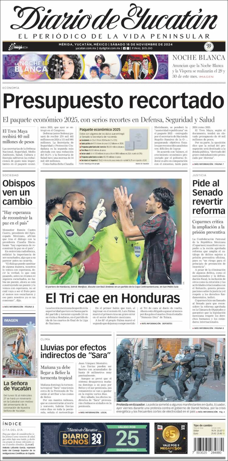 Portada de Diario de Yucatán (M&eacute;xico)