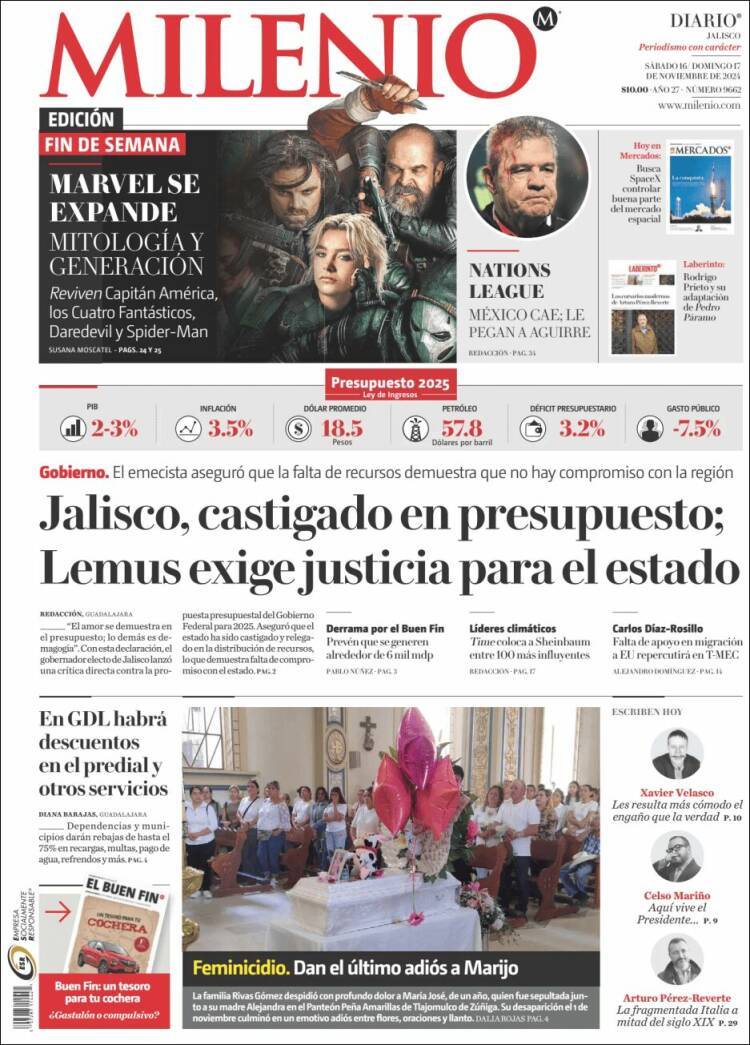 Portada de Milenio - Jalisco (M&eacute;xico)
