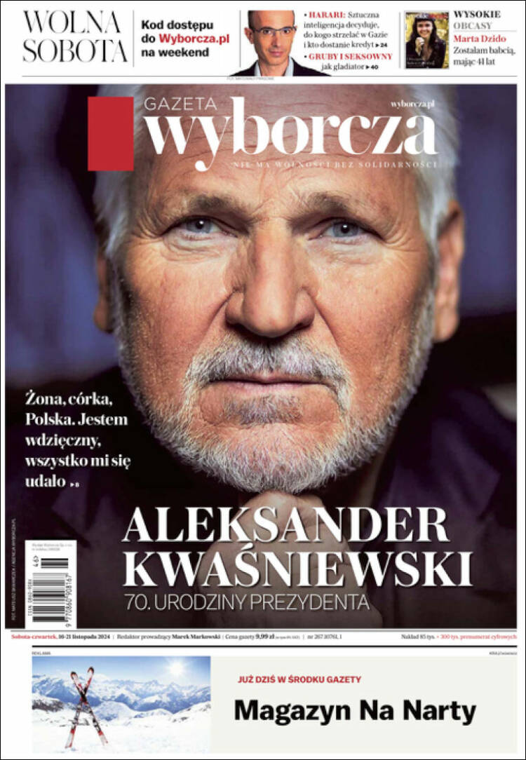 Portada de Gazeta Wyborcza (Polonia)