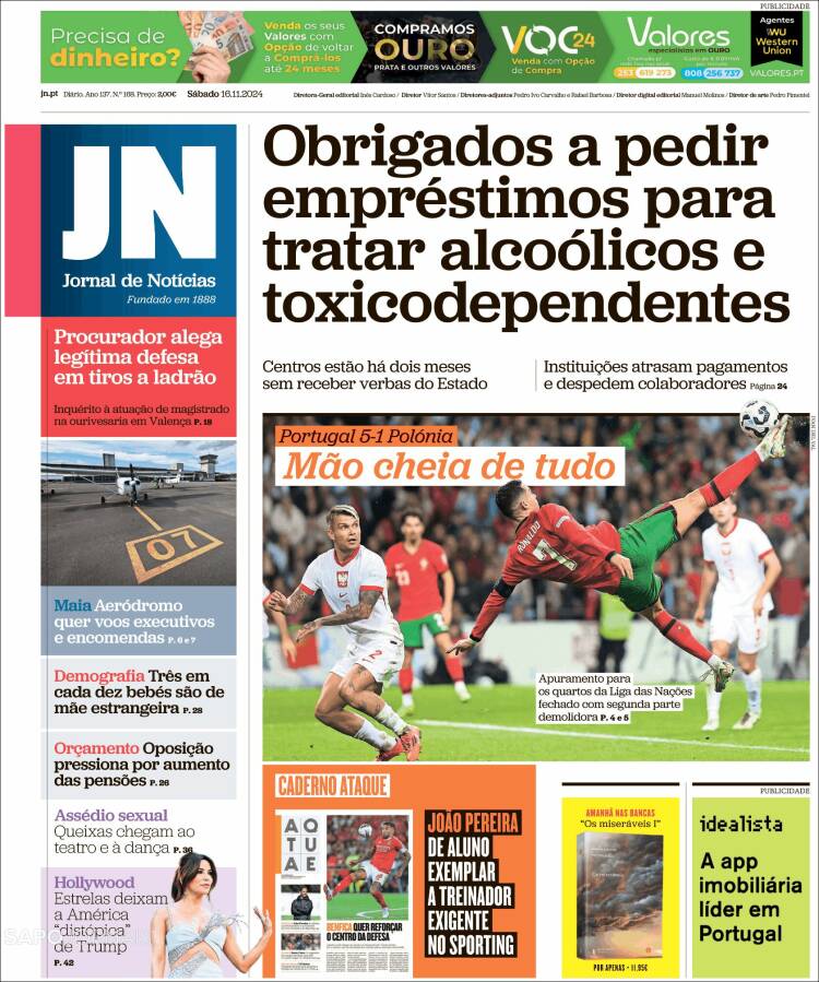 Portada de Jornal de Notícias (Portugal)