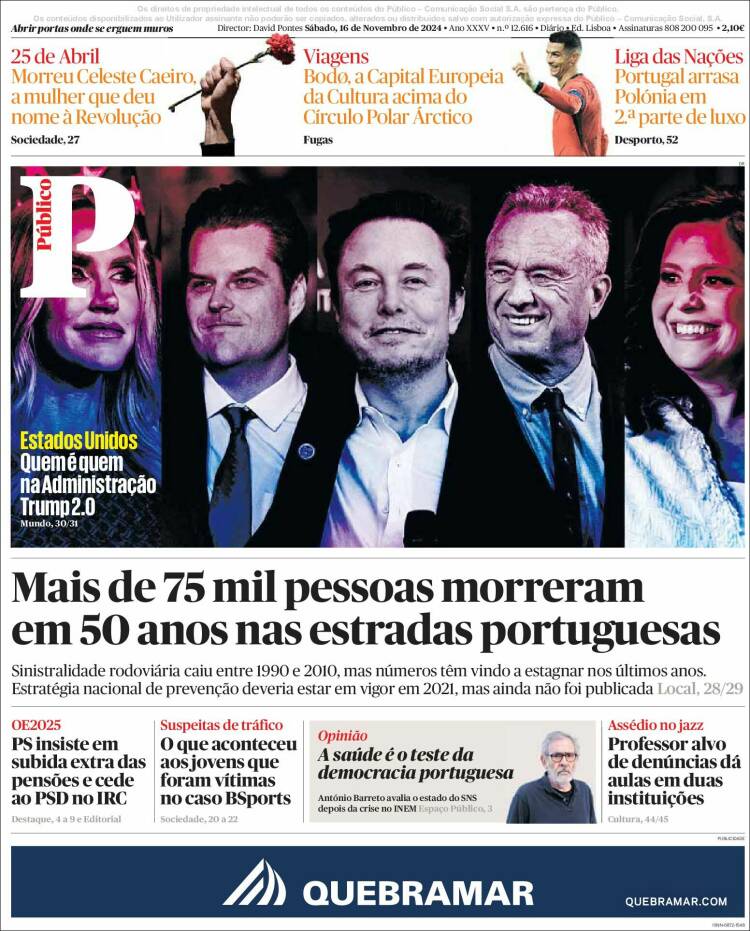 Portada de Público (Portugal)