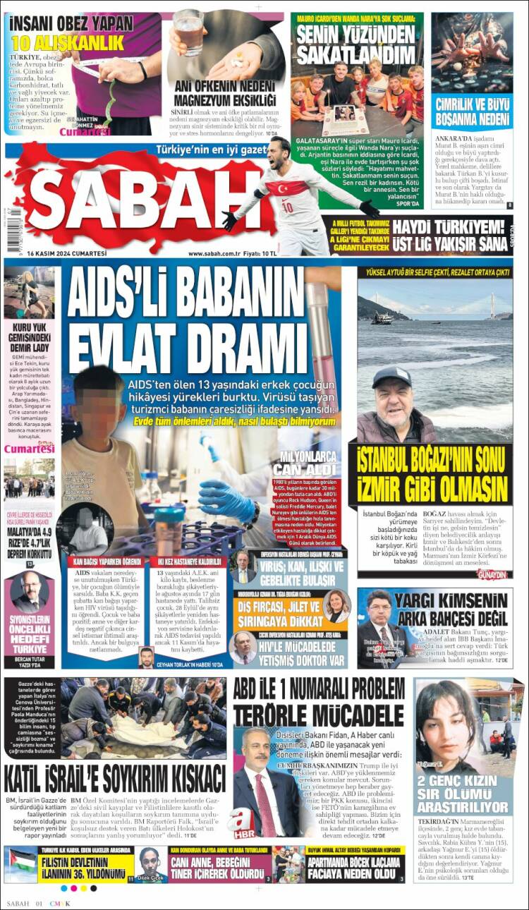 Portada de Sabah (Turquie)