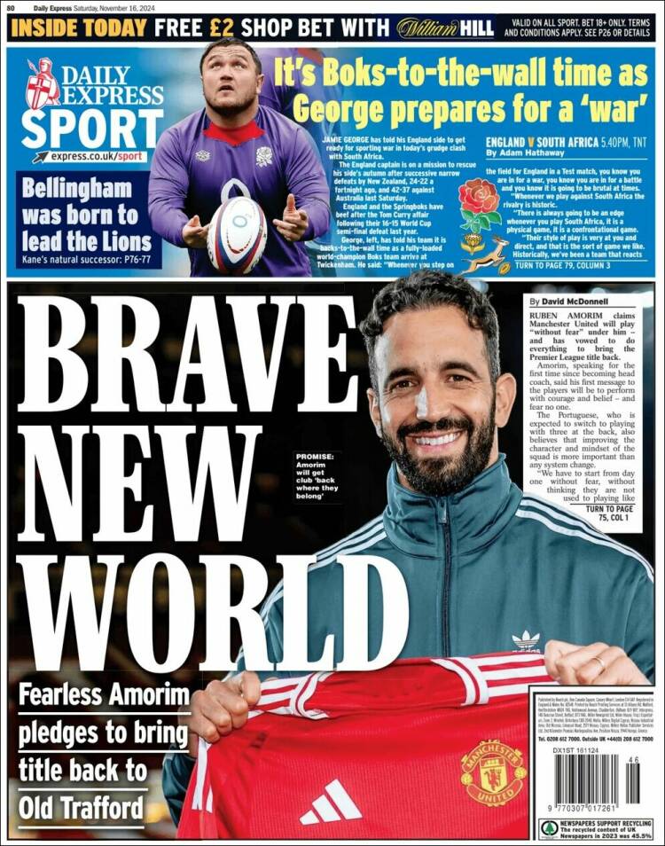 Portada de Express Sport (Reino Unido)