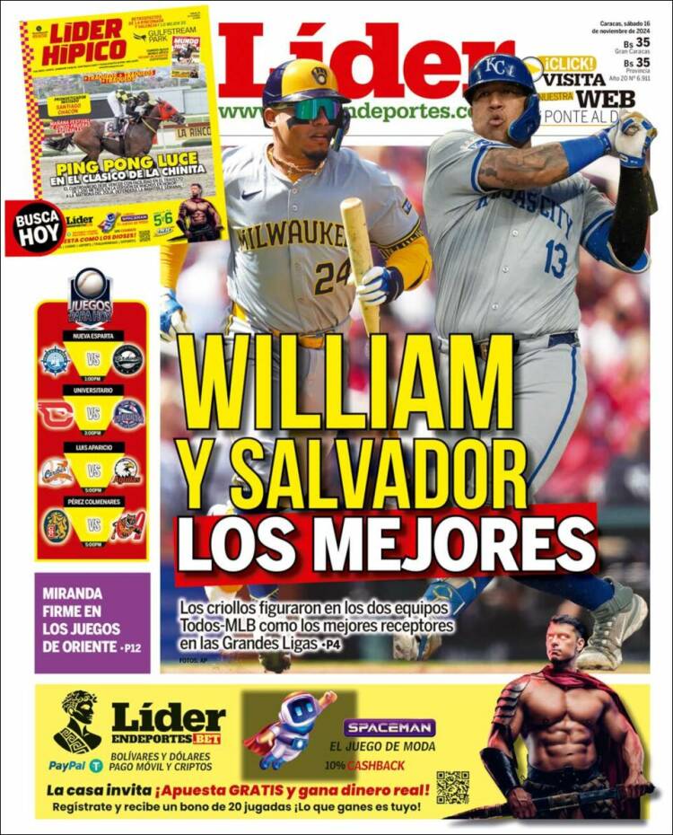 Portada de Lider en deportes (Venezuela)
