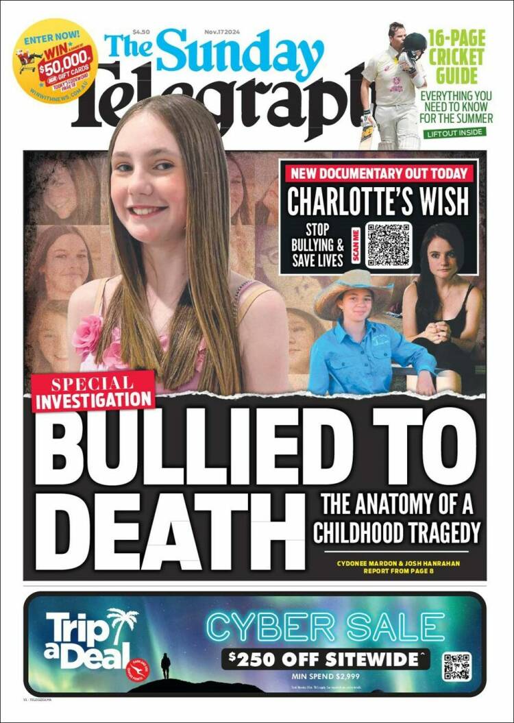 Portada de The Daily Telegraph (Australia)