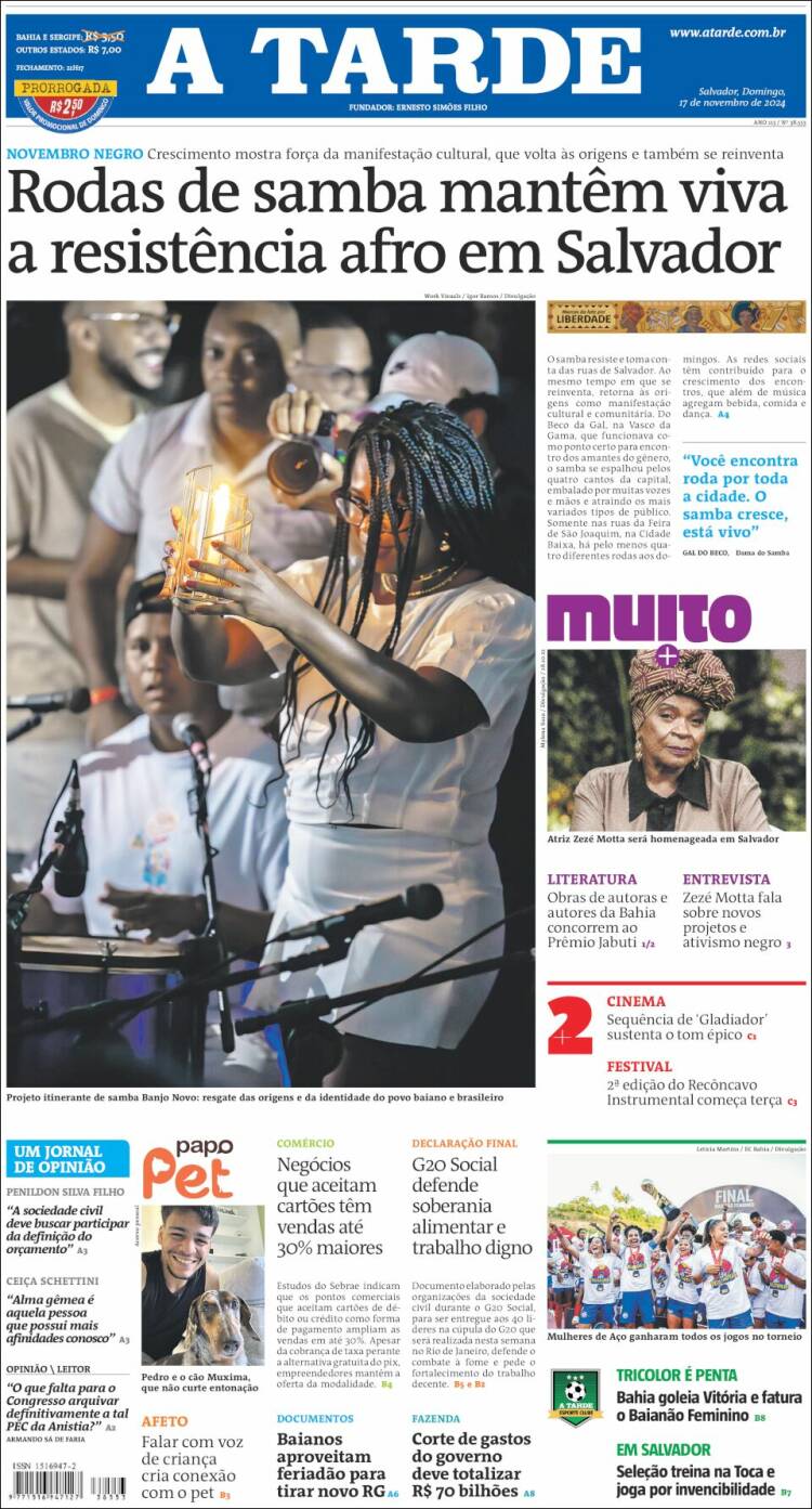 Portada de Diário A Tarde (Brasil)