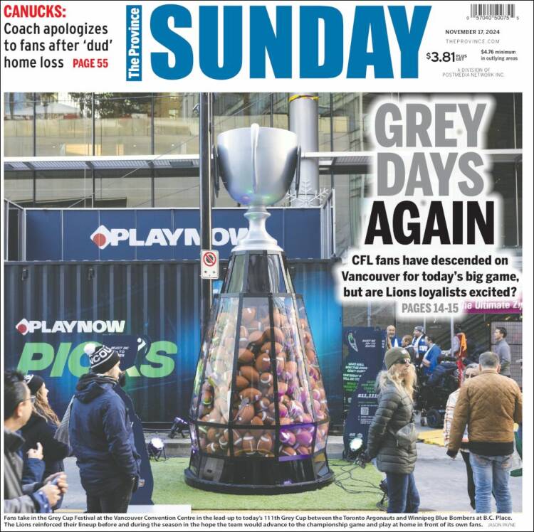 Portada de The Province (Canadá)