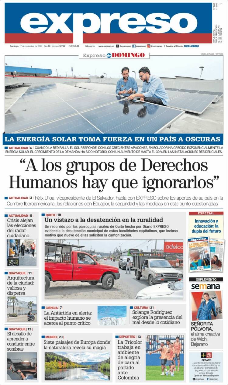 Portada de Expreso (Ecuador)