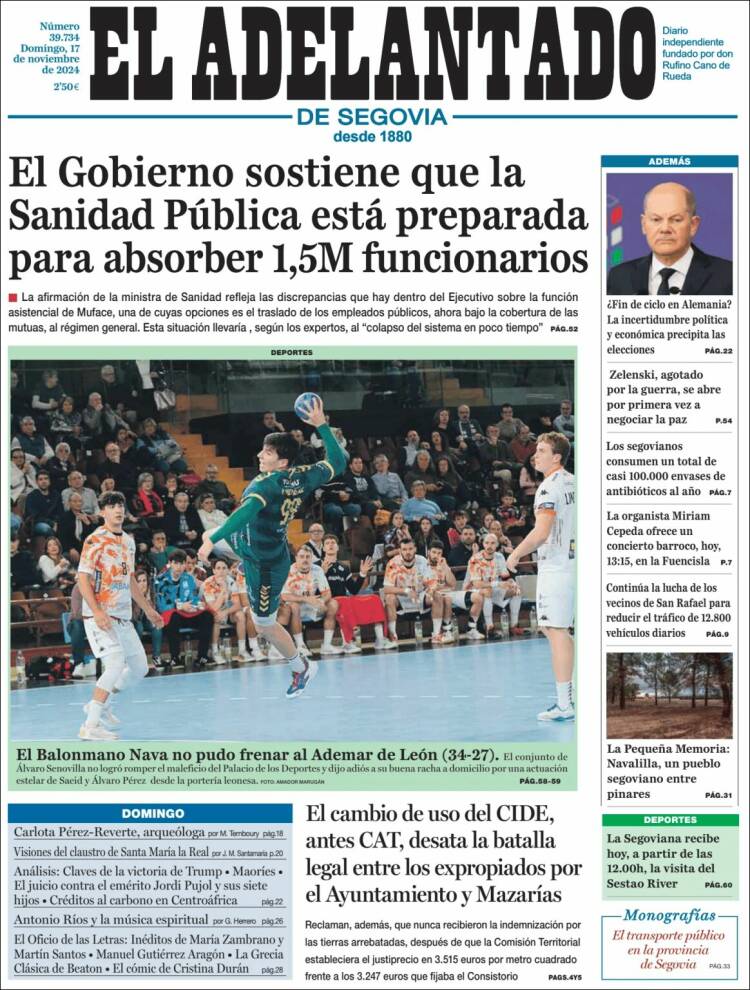Portada de El Adelantado de Segovia (España)