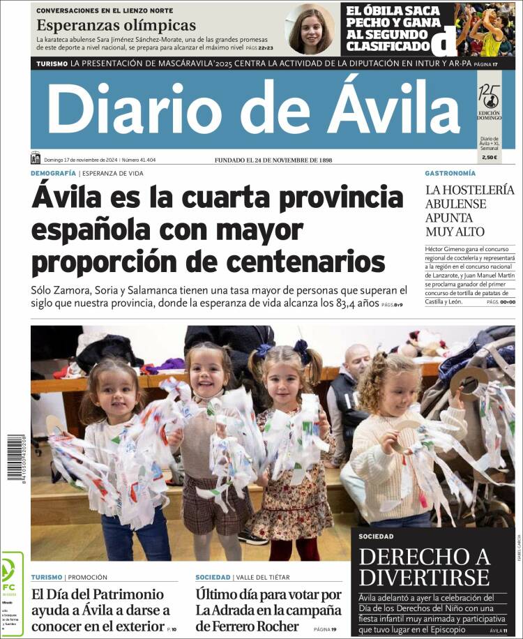 Portada de Diario de Ávila (España)