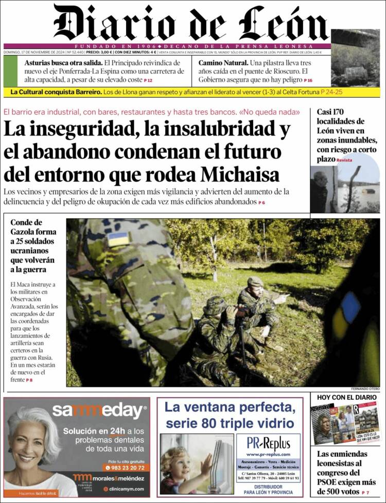 Portada de Diario de León (España)