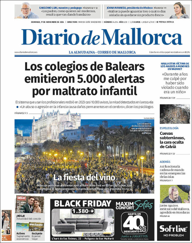 Portada de Diario de Mallorca (España)