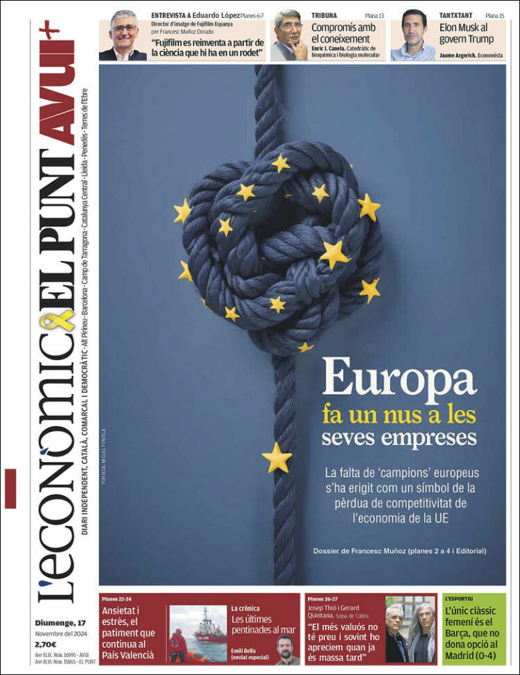 Portada de El Punt Avui (España)