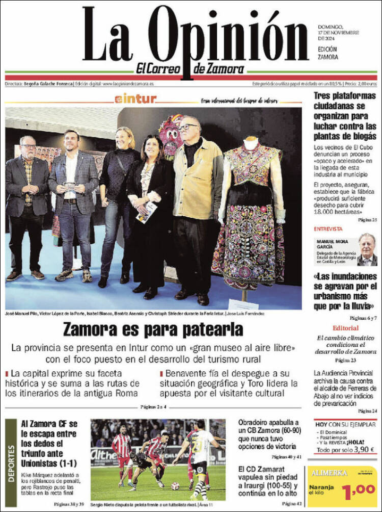 Portada de La Opinión - El Correo de Zamora (España)