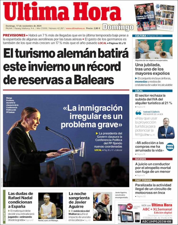 Portada de Última Hora (España)