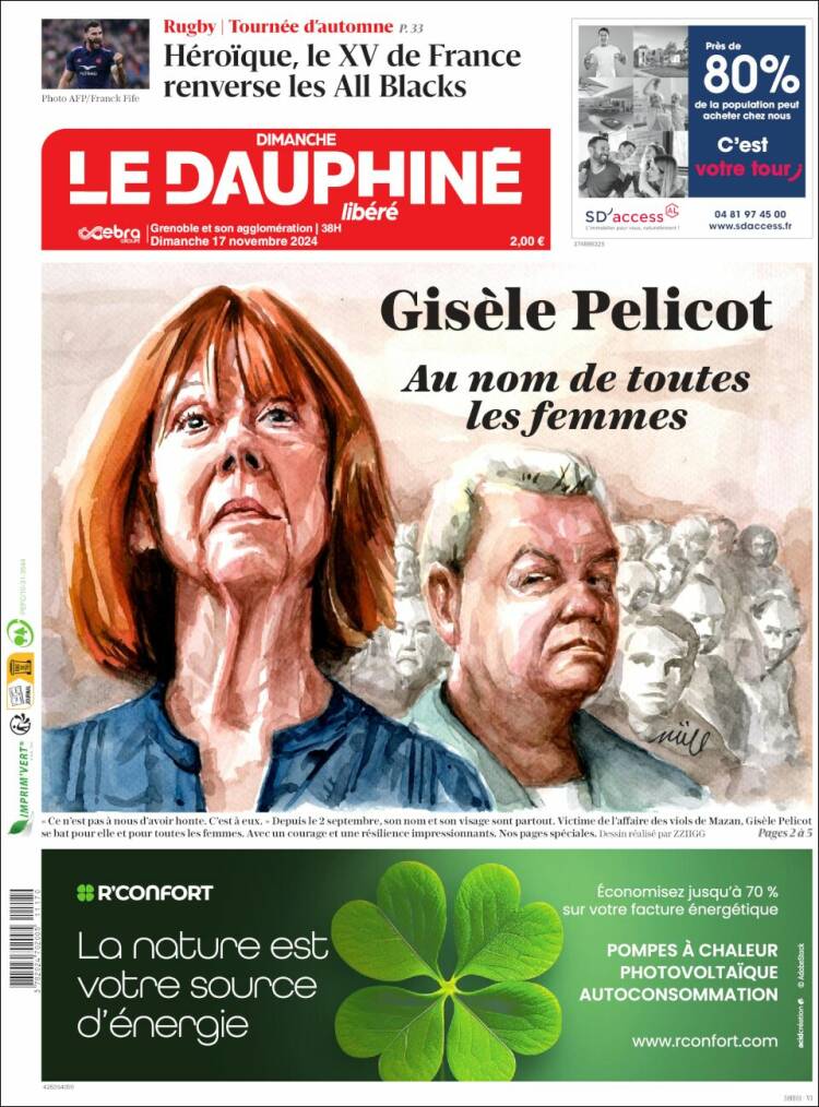 Portada de Le Dauphiné Libéré (Francia)