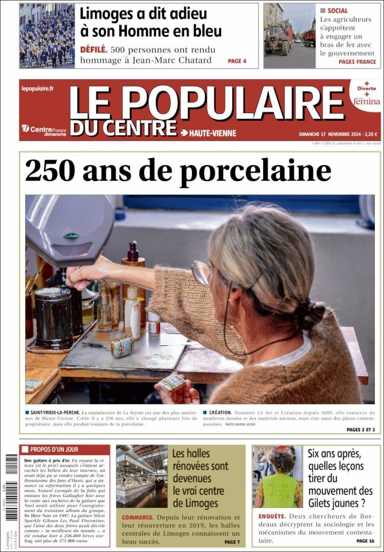 Portada de Le Populaire du Centre (Francia)