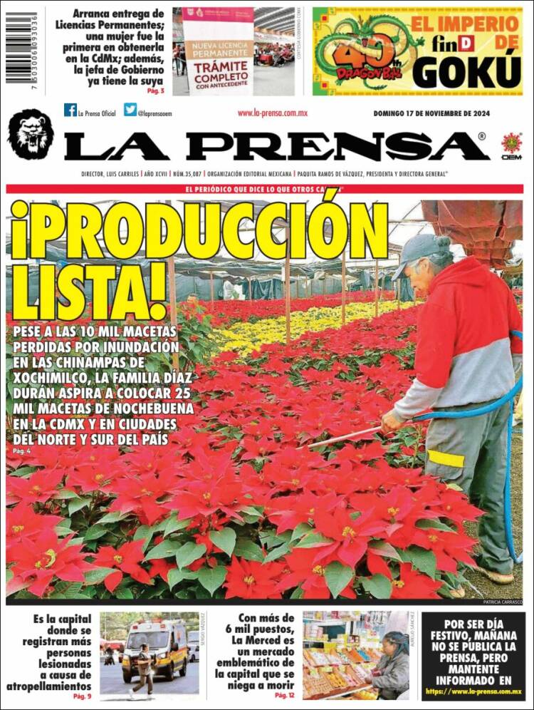 Portada de La Prensa (M&eacute;xico)