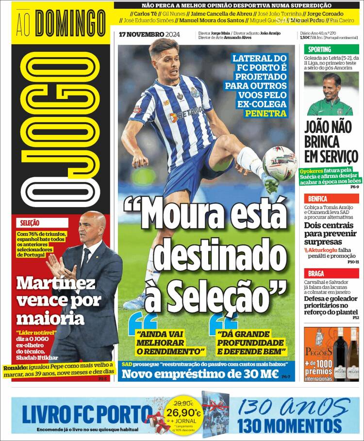 Portada de O Jogo (Portugal)